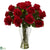 Silk Plants Direct Blooming Roses - Red - Pack of 1