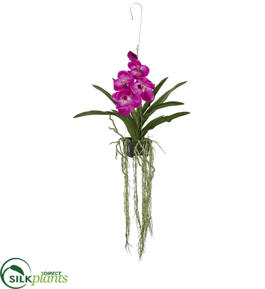 Silk Plants Direct Vanda Orchid Hanging Basket Artificial Plant Pack