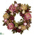 Silk Plants Direct Peony Hydrangea Wreath - Red/Cream - Pack of 1