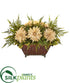 Silk Plants Direct Dahlia and Fern Artificial Arrangement - Cream - Pack of 1