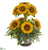 Silk Plants Direct Sunflower and Mixed Greens Artificial Arrangement - Pack of 1