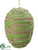 Burlap Egg Ornament - Natural Green - Pack of 6