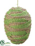 Silk Plants Direct Burlap Egg Ornament - Natural Green - Pack of 6