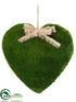 Silk Plants Direct Moss Heart Ornament - Green - Pack of 12