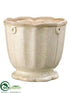 Silk Plants Direct Rimmed Ceramic Pot - Beige - Pack of 4