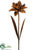 Metal Water Lily Garden Stake - Rust - Pack of 2