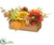 Sunflower, Pumpkin,  Pine Cone Centerpiece in Wood Box - Fall - Pack of 4