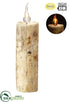 Silk Plants Direct Battery Operated Wood Faux Candle With Light - Natural - Pack of 12