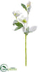 Silk Plants Direct Snowed Helleborus Spray - White Ice - Pack of 12