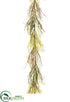 Silk Plants Direct Plastic Rye Grass Garland - Green Beige - Pack of 4