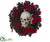 Skull, Rose, Lily Wreath - Beige Red - Pack of 2