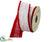 Pompon Trim Canvas Ribbon - White Red - Pack of 6