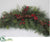 Pine w/Berry, Cone,  Cedar Swag - Green Red - Pack of 2