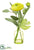 Silk Plants Direct Ranunculus, Eucalyptus Arrangement - Yellow - Pack of 12
