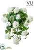 Silk Plants Direct Geranium Hanging Bush - White - Pack of 6