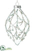 Silk Plants Direct Berry Glass Finial Ornament - Seafoam White - Pack of 6
