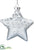 Snowed Glass Star Ornament - Blue White - Pack of 6
