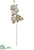 Metallic Phalaenopsis Orchid Spray With 5 Flowers And 2 Buds - Silver - Pack of 12