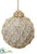 Rhinestone Zari Net Ball Ornament - Gold Silver - Pack of 6