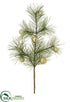 Silk Plants Direct Long Needle Pine Spray - Green Silver - Pack of 12