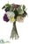 Silk Plants Direct Rose, Ranunculus Bouquet - Plum Pink - Pack of 6