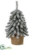Silk Plants Direct Snowed Mini Pine Tree 125 in Burlap - Snow - Pack of 24