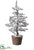Snowed Plastic Twig Tree - Brown Snow - Pack of 4