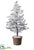Snowed Plastic Twig Tree - Brown Snow - Pack of 1