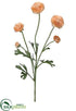 Silk Plants Direct Ranunculus Spray - Coral - Pack of 6