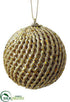 Silk Plants Direct Glittered Ball Ornament - Gold - Pack of 12