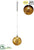 Battery Operated Glass Ball Ornament With Light - Gold - Pack of 4