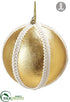 Silk Plants Direct Metallic Ball Ornament - Gold - Pack of 12