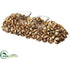 Silk Plants Direct Glittered Pod Centerpiece With Glass Candleholder - Brown Gold - Pack of 6