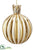 Silk Plants Direct Glass Ball Ornament With Crown - Cream Gold - Pack of 6