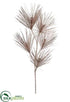 Silk Plants Direct Metallic Long Needle Pine Spray - Gold Rose - Pack of 12