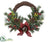 Bell, Pine Cone, Berry, Pine Half Wreath - Red Brown - Pack of 6