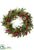 Silk Plants Direct Pine Cone, Pine, Berry Wreath - Green Brown - Pack of 4