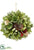 Iced Pine Cone, Wood Chip Leaf Ball Ornament - Green Brown - Pack of 6