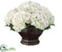 Silk Plants Direct Hydrangea in Ceramic Bowl - Cream - Pack of 1