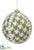 Silk Plants Direct Ball Ornament - Green Cream - Pack of 3