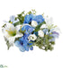 Silk Plants Direct Hydrangea, Lily Candle Ring - Blue Cream - Pack of 12