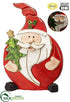 Silk Plants Direct Battery Operated Santa With Light - Red Green - Pack of 1