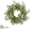 Silk Plants Direct Olive, Forsythia,  Eucalyptus Wreath - Yellow Green - Pack of 1
