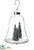 Glass Bell Ornament - Clear Green - Pack of 4