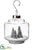 Glass Lantern Ornament - Clear Green - Pack of 6