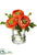 Silk Plants Direct Ranunculus - Orange - Pack of 4