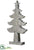 Christmas Tree With Star - Silver Antique - Pack of 2