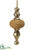 Braided Finial Ornament - Gold Antique - Pack of 8
