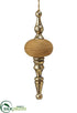 Silk Plants Direct Braided Finial Ornament - Gold Antique - Pack of 6