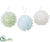 Glittered Bead Ball Ornament - Assorted - Pack of 12